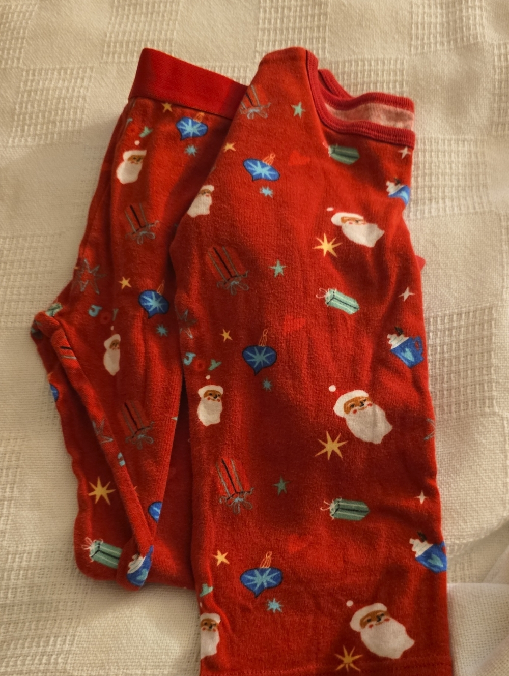 Kids Red Holiday Santa Pajama Set